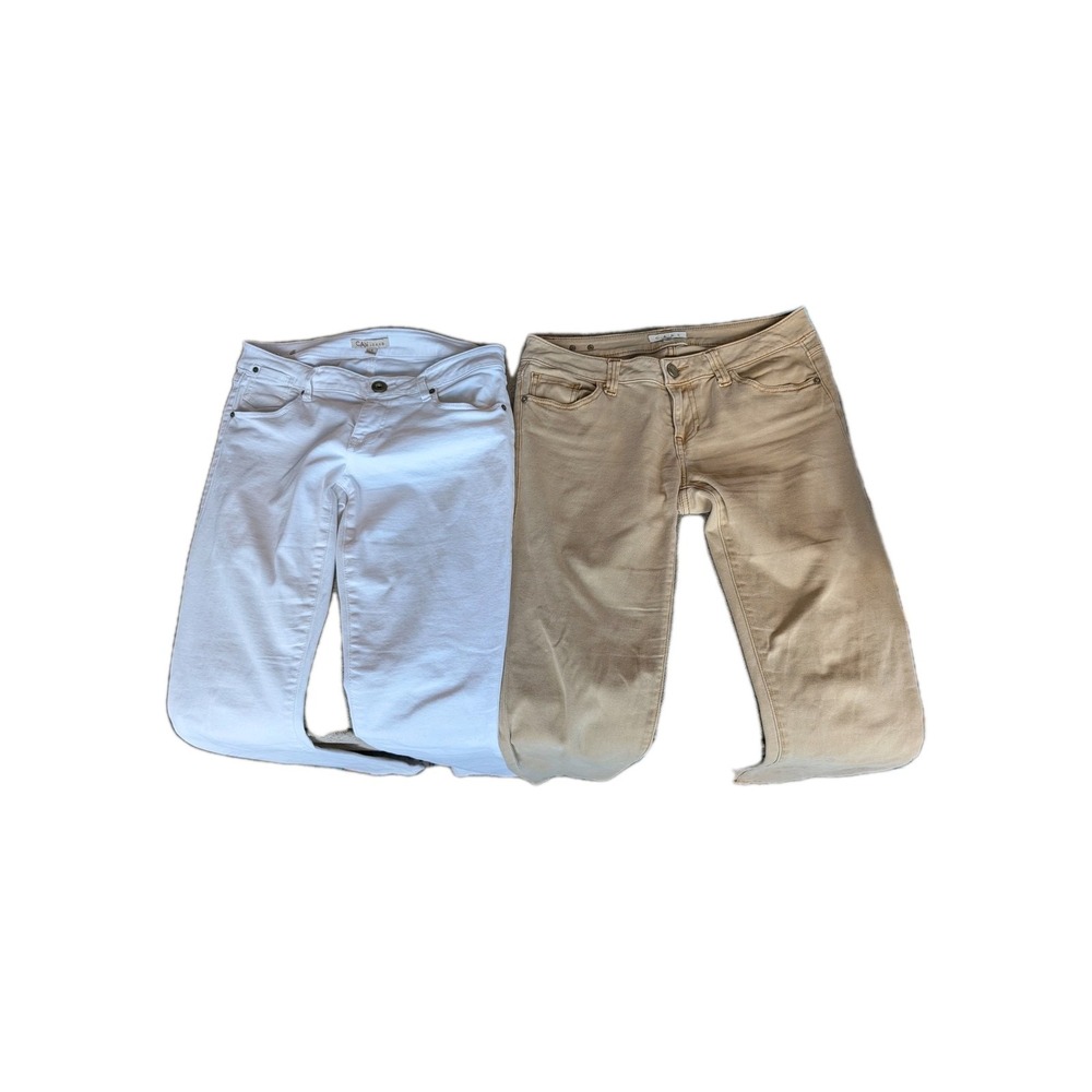 Cabi‎ Women's Jeans Size 4 White & Tan 2 Pair For The Price Of One!!!